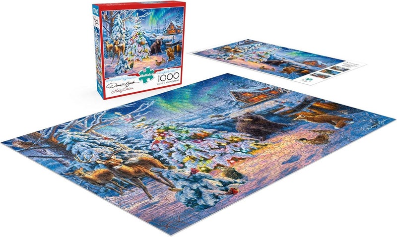 Buffalo Games â€“ Darrell Bush - Woodland Christmas - 1000 Piece Holiday Jigsaw Puzzle - Festive Puzzles for Adults â€“ Precision-Cut Pieces, Winter Artwork, and Hours of Relaxing Fun - Image 4