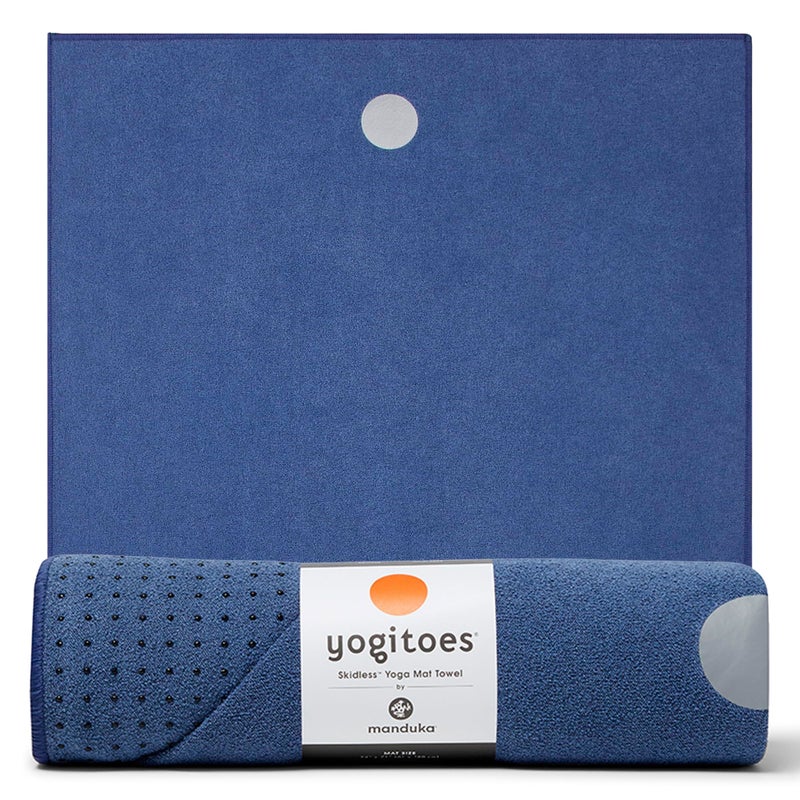 Manduka Yogitoes Hot Yoga Mat Towel - 71" | Moisture Activated Grip | Patented Silicone Nubs | Highly Absorbent, Durable & Easy Care | Made from Recycled Materials | 71 x 24 Inches | Moon - Image 1