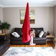 The Yogis Indoor Therapy Swing for Kids Child and Teens More Special Needs, Cuddle Hammock Ideal for Autism, ADHD, Aspergers and Sensory Integration Snuggle Swing Hammocks RED - Image 4