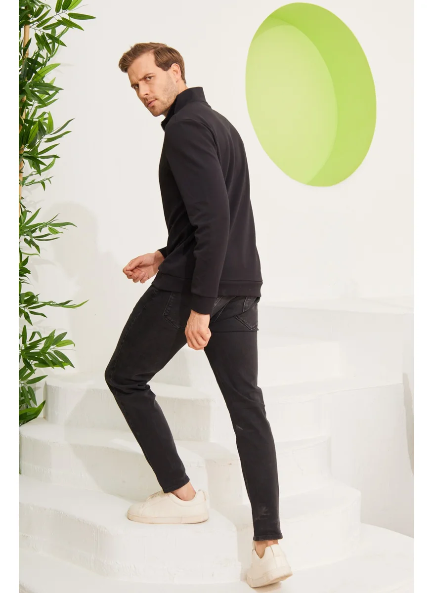 اوديلون Men's Half Zipper Sweatshirt Black