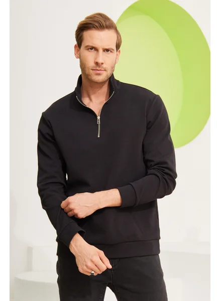 اوديلون Men's Half Zipper Sweatshirt Black