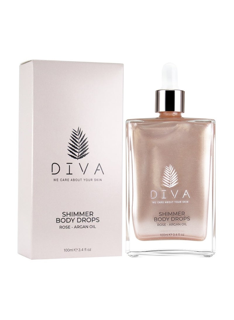 Diva SHIMMER BODY DROPS ROSE - ARGAN OIL 100ML - Image 1