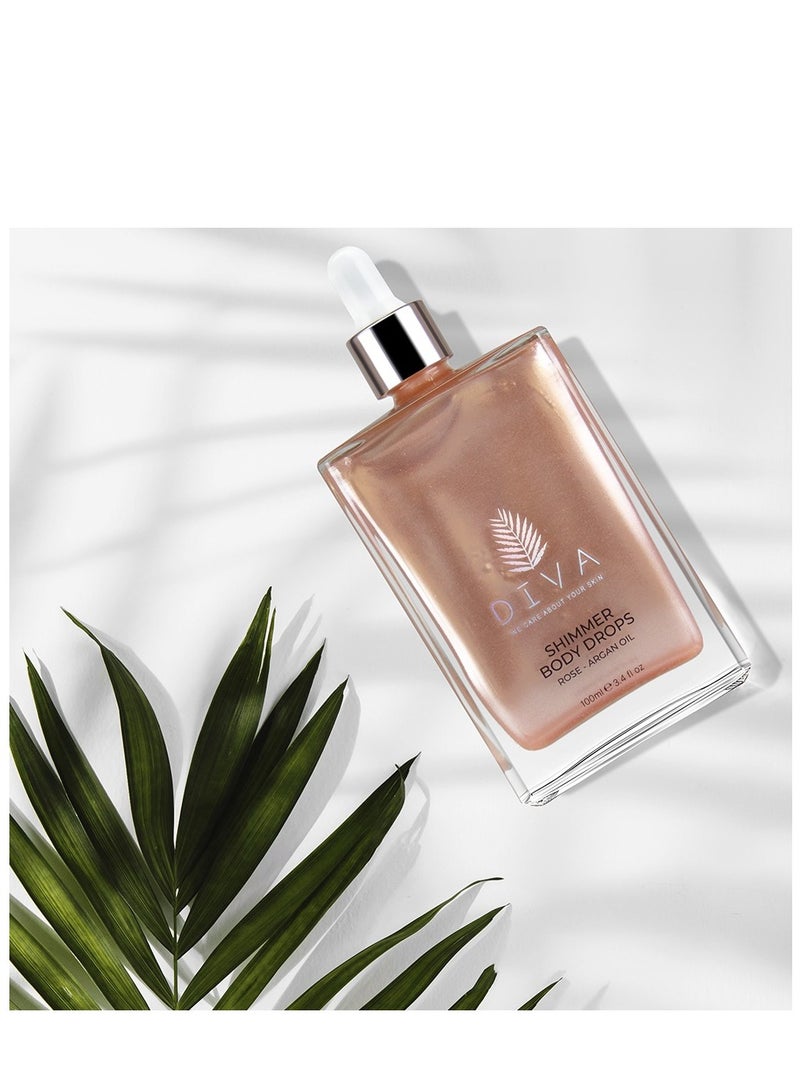 Diva SHIMMER BODY DROPS ROSE - ARGAN OIL 100ML - Image 2