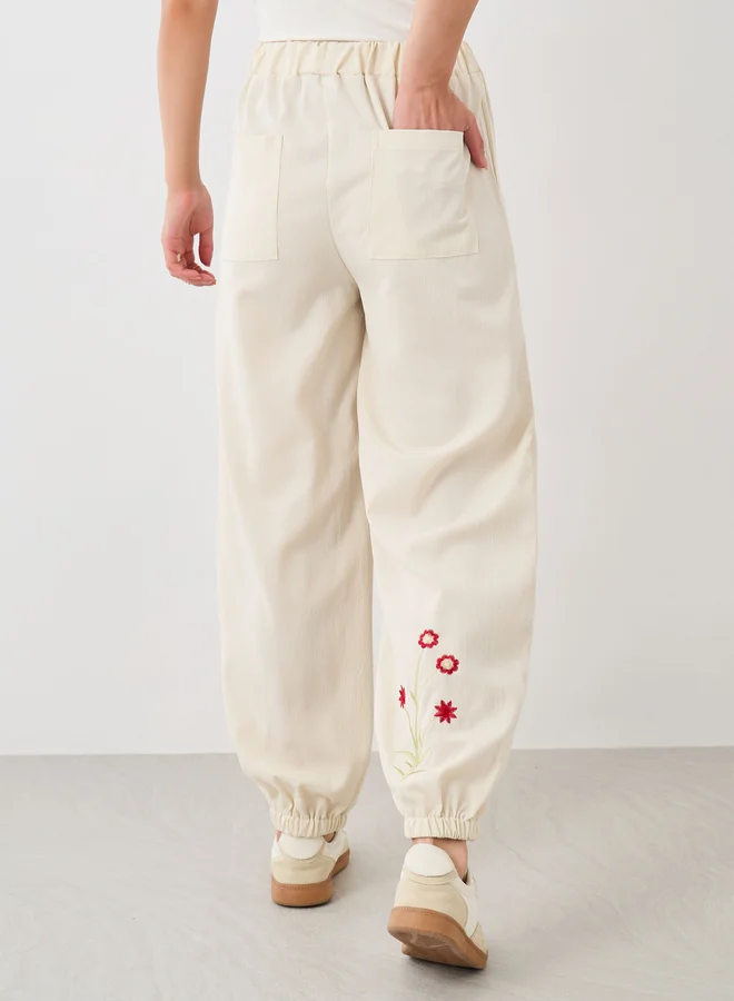 Take Two Embroidered Relaxed Fit Cuffed Pants
