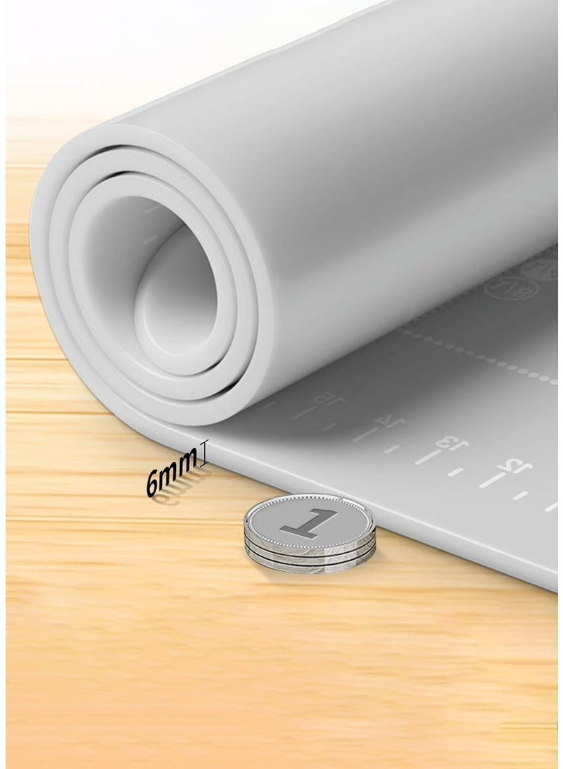 HOMESTAR Non-Stick Silicon Rolling Pastry Mat,  Silicon Baking Sheets Mats,Kneading Pad Sheet Glass Fiber Rolling Dough Large Size for Cake Macaron Kitchen Tools Grey 70*50cm,Thickened Version 6cm - Image 2