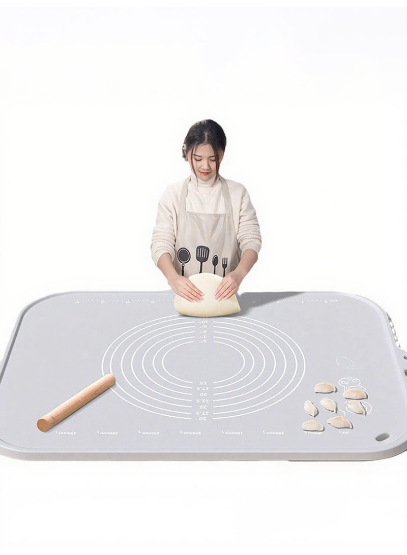HOMESTAR Non-Stick Silicon Rolling Pastry Mat,  Silicon Baking Sheets Mats,Kneading Pad Sheet Glass Fiber Rolling Dough Large Size for Cake Macaron Kitchen Tools Grey 70*50cm,Thickened Version 6cm - Image 3