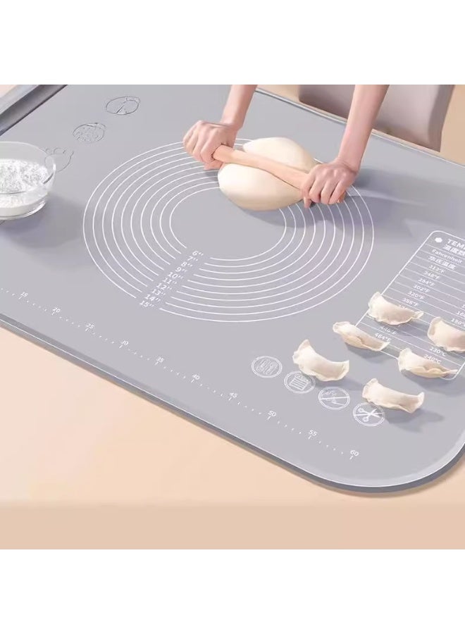 HOMESTAR Non-Stick Silicon Rolling Pastry Mat,  Silicon Baking Sheets Mats,Kneading Pad Sheet Glass Fiber Rolling Dough Large Size for Cake Macaron Kitchen Tools Grey 70*50cm,Thickened Version 6cm - Image 5