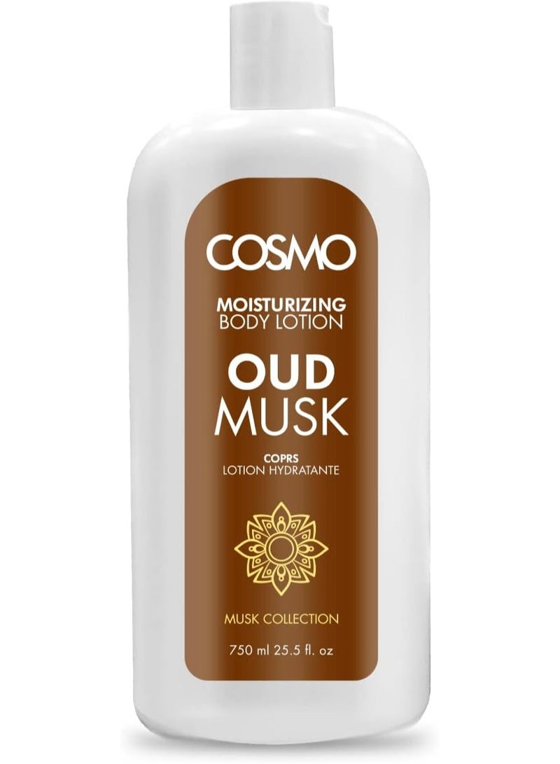 كوزمو لوشن مرطب للجسم برائحة المسك من مجموعة سي دي كوزمو ديزاينز الجديدة، 750 مل، للرجال والنساء، لوشن لجميع أنواع البشرة، العناية بالبشرة، الاستحمام والجسم، لوشن لليدين والوجه والجسم - Image 1