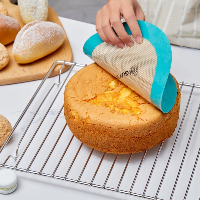 GUYDREMAT 9-Inch Silicone Baking Mats Set of 2 - Non-Adhesive, Heat Resistant Up to 480Â°F, Durable for Baking Cakes, Pizza, Pastries, Bread, Easy Storage, Ideal for Convection Ovens - Image 3