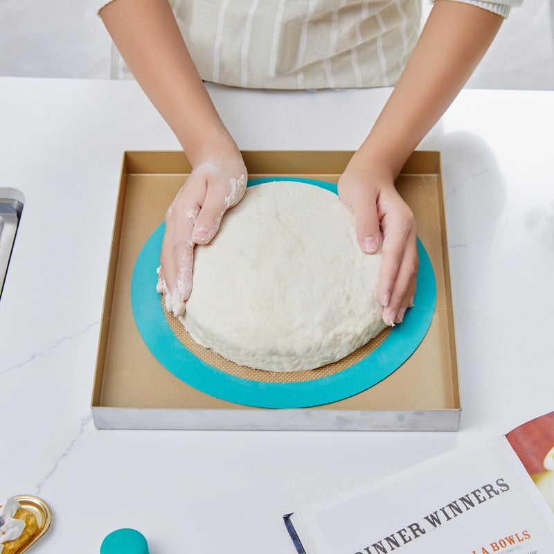 GUYDREMAT 9-Inch Silicone Baking Mats Set of 2 - Non-Adhesive, Heat Resistant Up to 480Â°F, Durable for Baking Cakes, Pizza, Pastries, Bread, Easy Storage, Ideal for Convection Ovens - Image 4