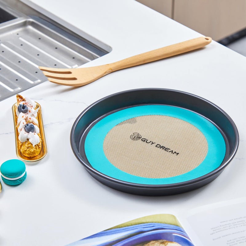 GUYDREMAT 9-Inch Silicone Baking Mats Set of 2 - Non-Adhesive, Heat Resistant Up to 480Â°F, Durable for Baking Cakes, Pizza, Pastries, Bread, Easy Storage, Ideal for Convection Ovens - Image 2