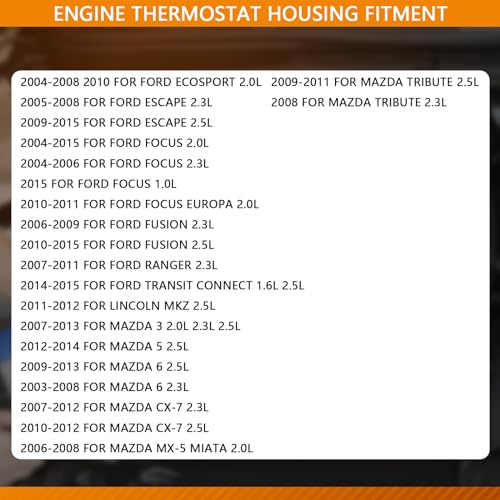 BRTEC L32815170A Thermostat Housing 2003-2015 for Mazda 3 5 6 Tribute for Lincoln MKZ, for Ford EcoSport Escape Focus Fusion Ranger - Image 3