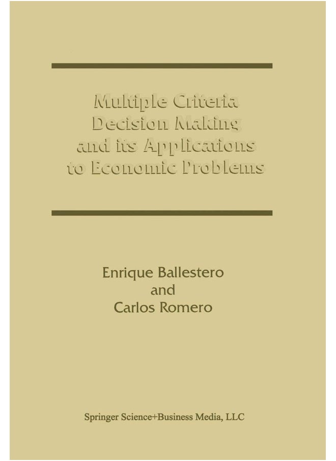 null - Multiple Criteria Decision Making and its Applications to Economic Problems - Image 1