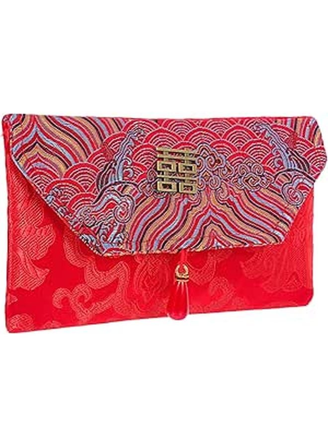 Chinese Red Envelopes Lucky Money Packets with Auspicious Cloud Pattern for Wedding Lunar New Year Birthday - Image 1