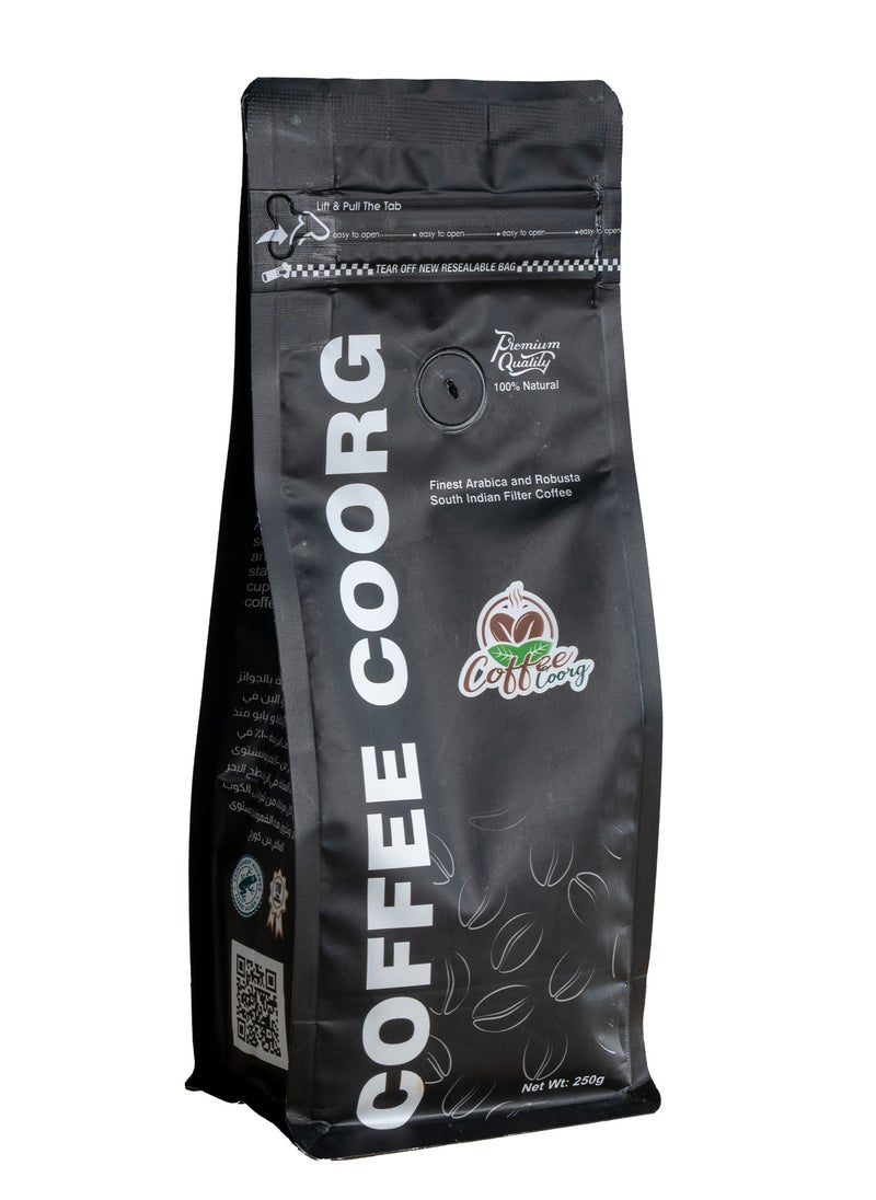 COFFEE COORG - Coffee Coorg Finest Arabica and Robusta South Indian Filter Ground Coffee 250g - Image 1