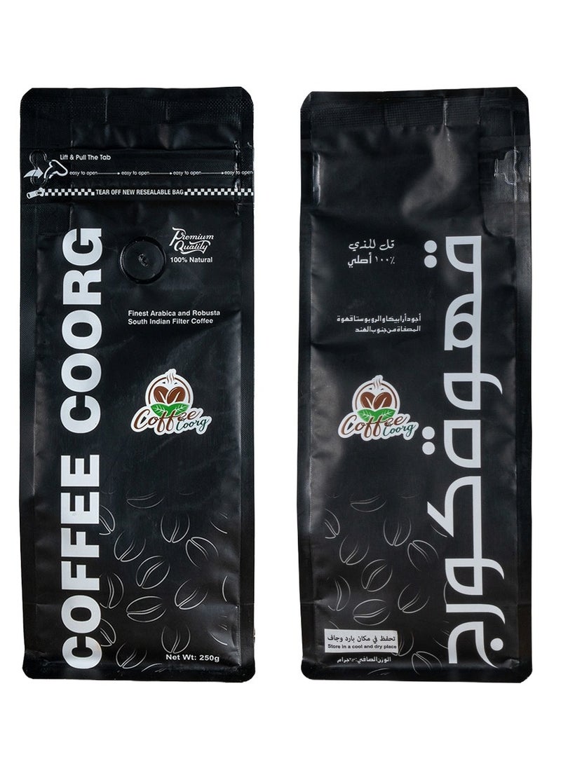 COFFEE COORG - Coffee Coorg Finest Arabica and Robusta South Indian Filter Ground Coffee 250g - Image 1