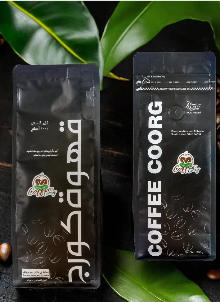 COFFEE COORG - Coffee Coorg Finest Arabica and Robusta South Indian Filter Ground Coffee 250g - Image 1