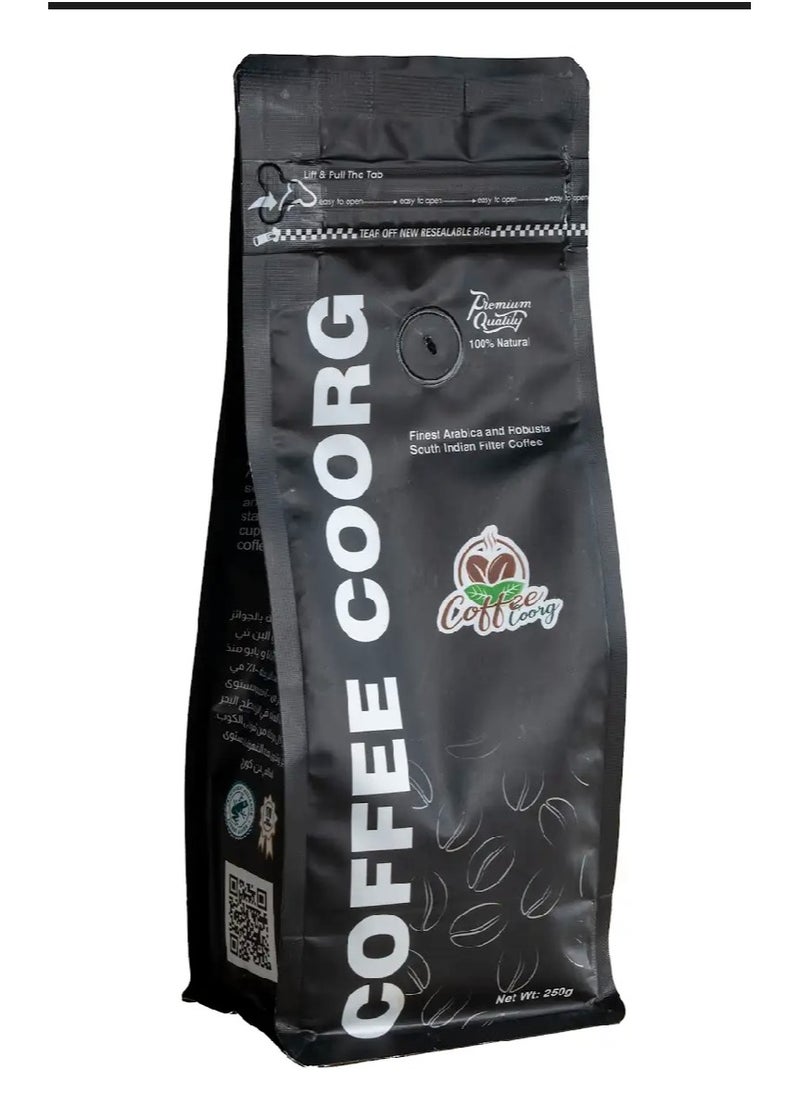 COFFEE COORG - Coffee Coorg Finest Arabica and Robusta South Indian Filter Ground Coffee 250g - Image 1