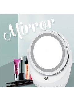 LED Desktop Vanity Mirror, Double Sided Mirror Touch Screen Switch Smart Fill Light Makeup