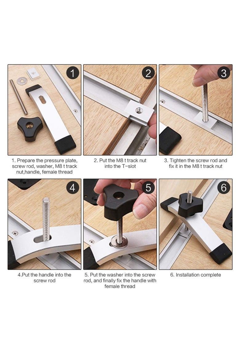 Y&D - M8 T Slot Nut, 10 Pieces Aluminium Sliding T-nut Threaded Track Nut Block for Woodworking Tool Fastener - Image 1
