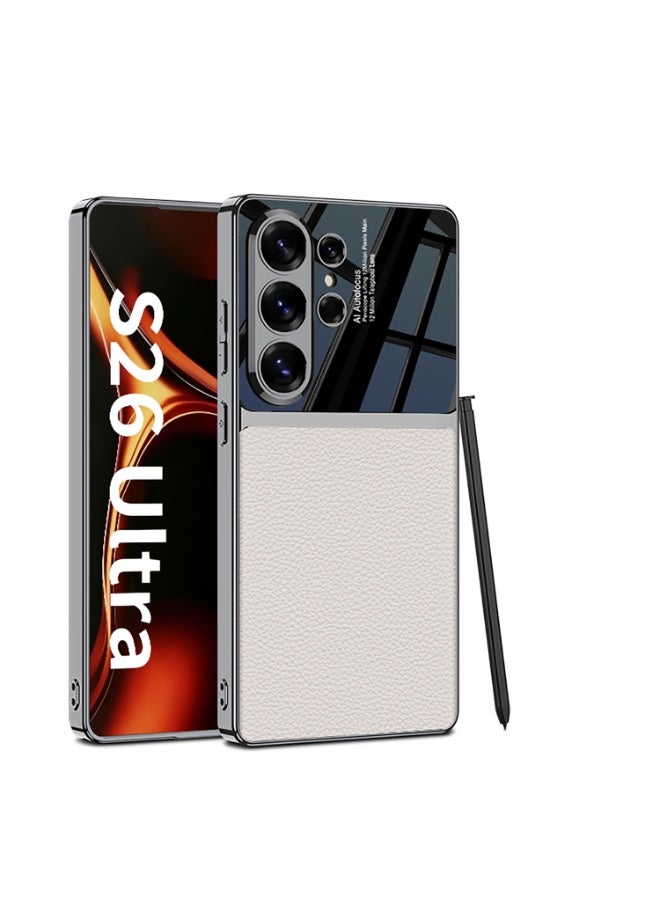 GKK Luxury Case for Samsung Galaxy S26 Ultra (2026) ,Polycarbonate and Leather Electroplated Ultra-Thin, Anti-Drop, All-Round Protection Phone Cover Support Wireless Charging with Pen Slot Design - Pen NOT Included - Image 1