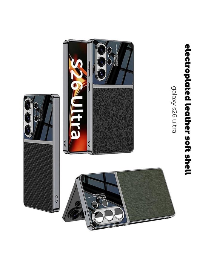 GKK Luxury Case for Samsung Galaxy S26 Ultra (2026) ,Polycarbonate and Leather Electroplated Ultra-Thin, Anti-Drop, All-Round Protection Phone Cover Support Wireless Charging with Pen Slot Design - Pen NOT Included - Image 2