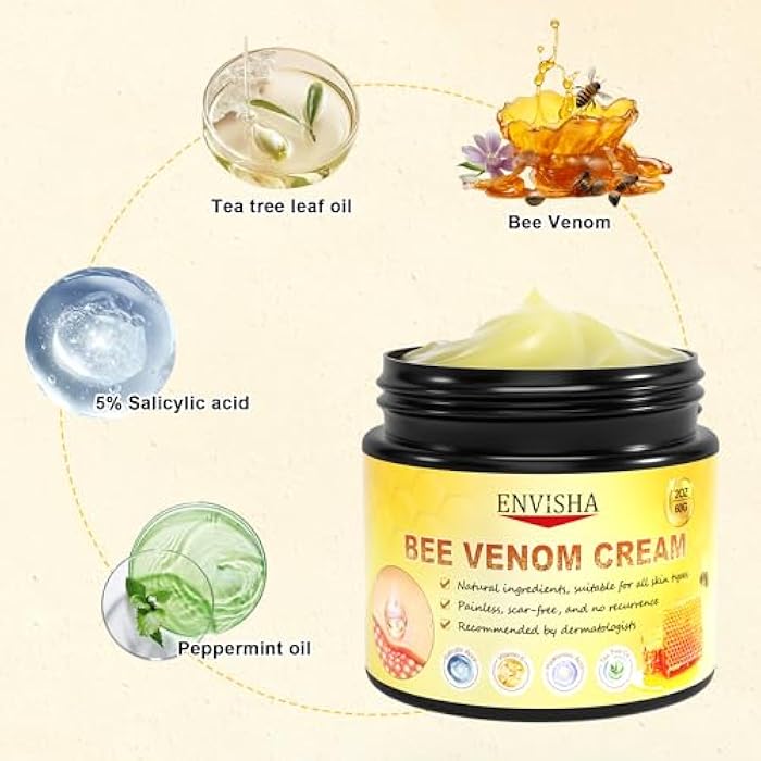 ENVISHA Bee Venom Cream, All-Body Skin Treatment, Natural Skin Moisturizer, New Bee Venom Skin Cream for All Types - Image 2