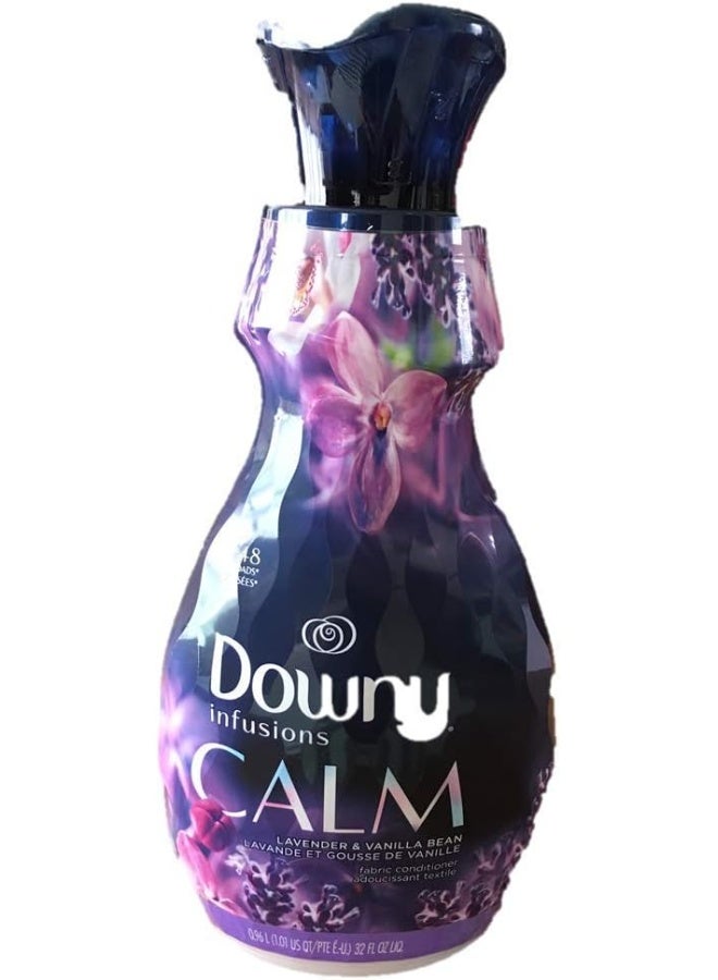 Downy Downy Infusions Fabric Softener Liquid, Calm, Lavender & Vanilla Bean, 0.96 L - Packaging May Vary - Image 1