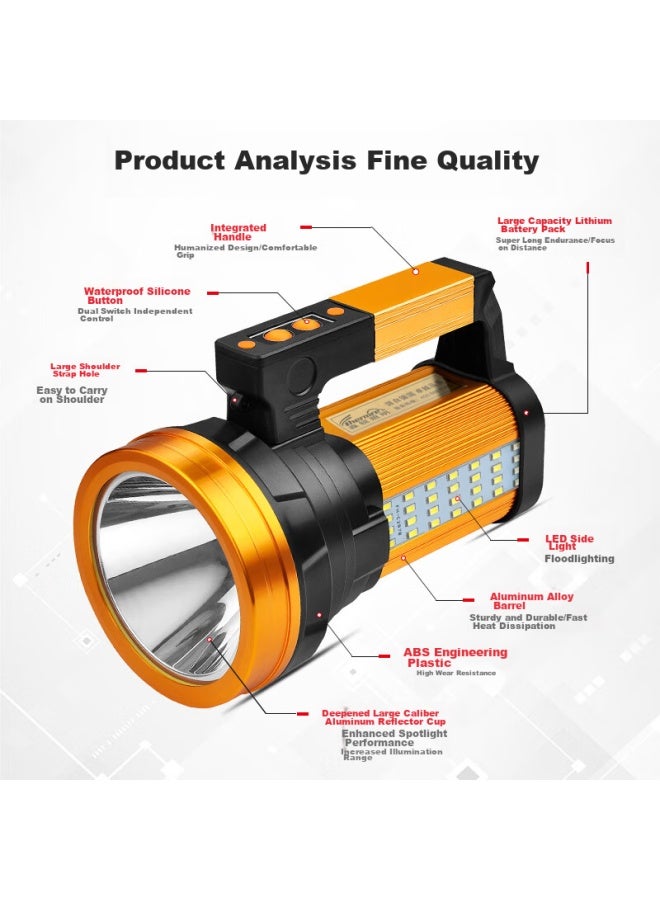 Thermarest Flashlight, High Brightness, Long Battery Life, Patrol Handheld Searchlight, Outdoor Long-range Rechargeable Illumination Lamp 9918 - Image 4