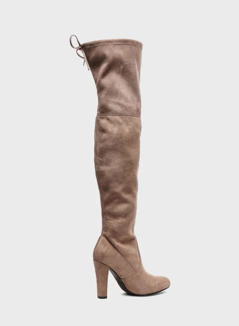 STEVE MADDEN Gorgeous Block Heel Knee Boot