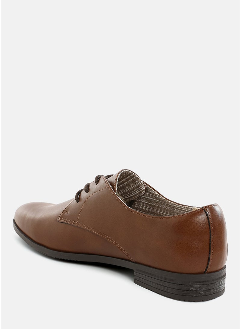 London Rag Men's Minimalist Derby Shoes in Dark Brown - Image 3