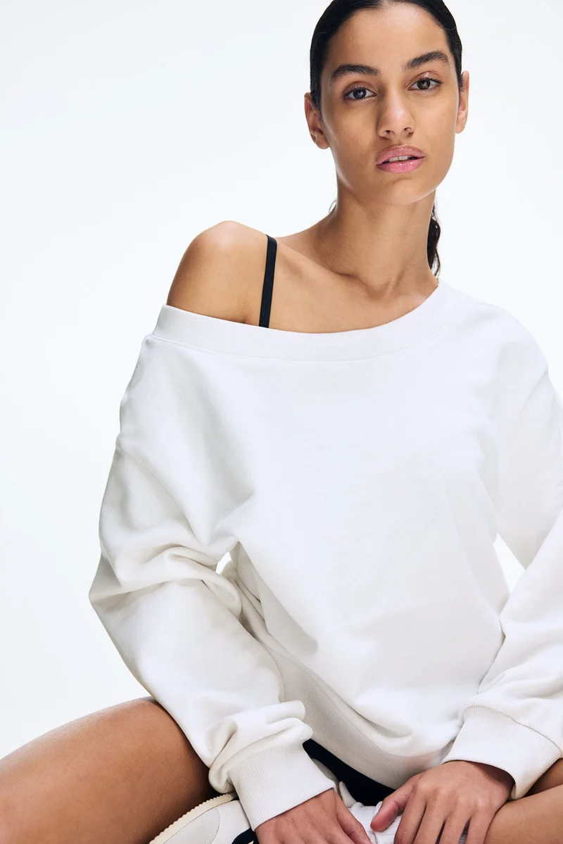 H&M Off-the-shoulder sweatshirt