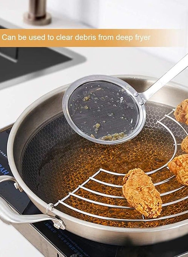 Bukela Strainer Spoon, Stainless Steel Fine Mesh Strainer, for Skimming Grease and Foam, Stainless Steel Wire Skimmer Spoon, With Handle - Image 3
