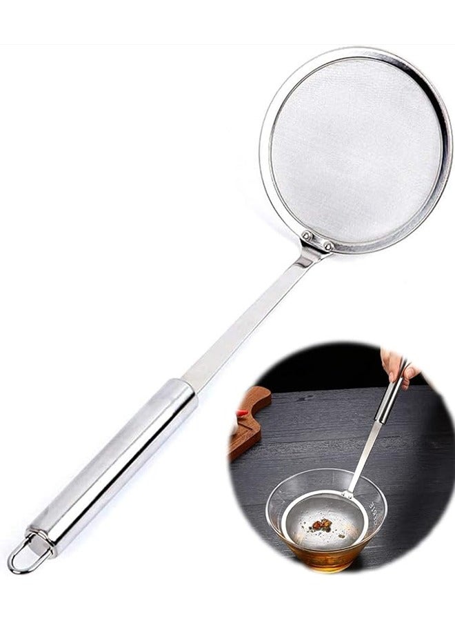 Bukela Strainer Spoon, Stainless Steel Fine Mesh Strainer, for Skimming Grease and Foam, Stainless Steel Wire Skimmer Spoon, With Handle - Image 1