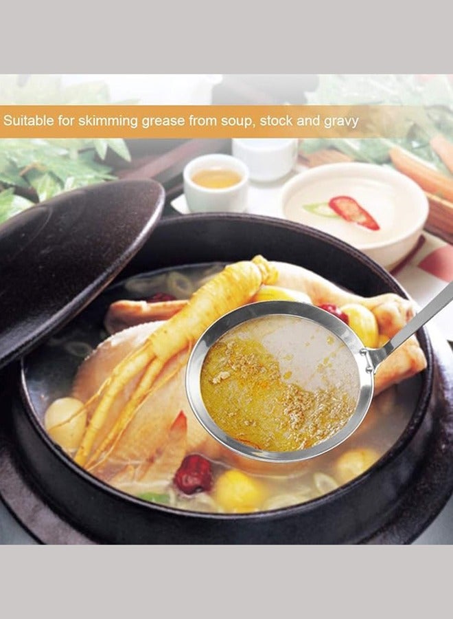 Bukela Strainer Spoon, Stainless Steel Fine Mesh Strainer, for Skimming Grease and Foam, Stainless Steel Wire Skimmer Spoon, With Handle - Image 2