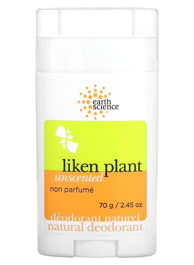 Earth Science Natural Deodorant Liken Plant Unscented 2.45 oz (70 g)