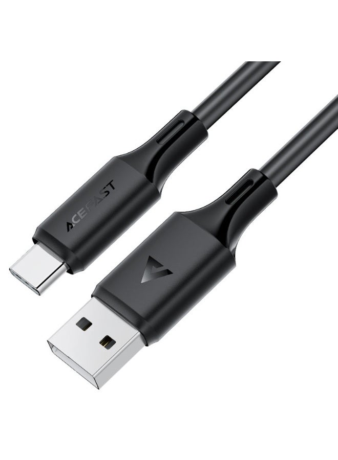 ACEFAST Charging Data Cable C17-04, USB-A to USB-C Cable, Current Up To 3A, TPU Connectors and Silicone Wire, High-Speed Data Transmission - Black - Image 1