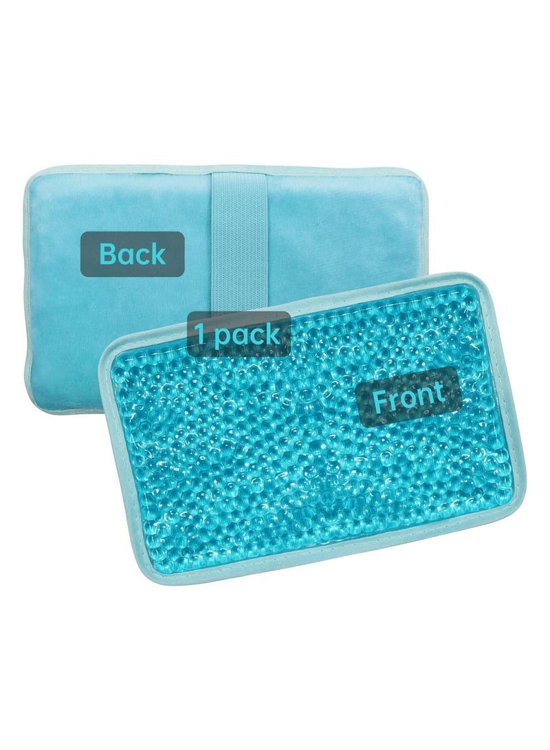 Generic Gel Beads Ice Pack Ice Bag with Strap1 Pack Reusable Hot & Cold Pack Compress for Knee, Shoulder, Foot, Back, Ankle, Neck, Hip, Elbow, Wisdom Tooth(Blue)  - Image 1