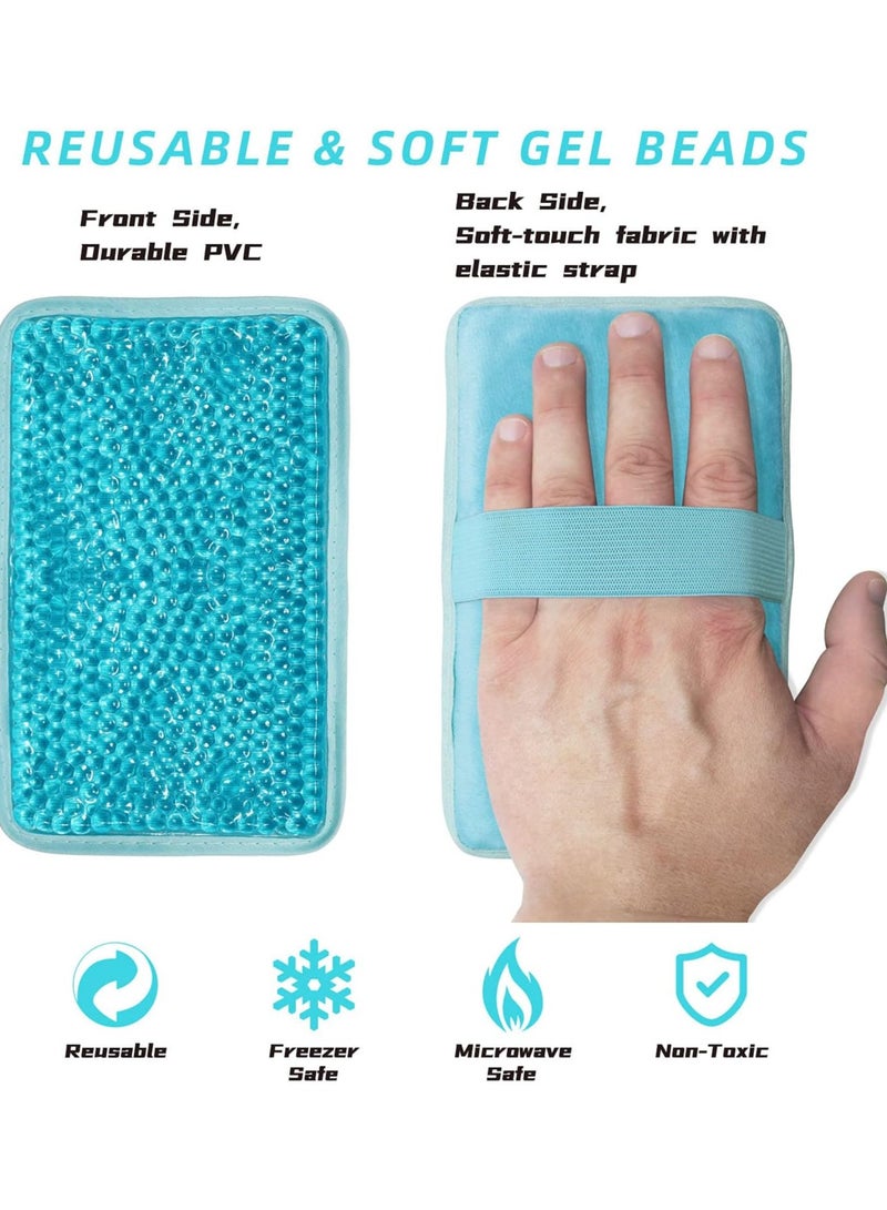 Generic Gel Beads Ice Pack Ice Bag with Strap1 Pack Reusable Hot & Cold Pack Compress for Knee, Shoulder, Foot, Back, Ankle, Neck, Hip, Elbow, Wisdom Tooth(Blue)  - Image 5