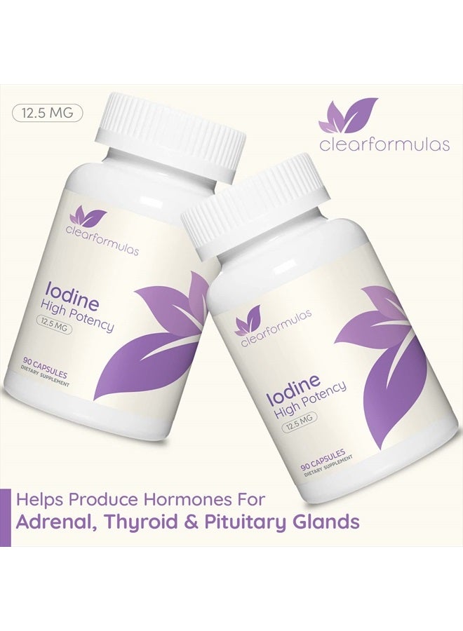 ClearFormulas Iodine 12.5 mg, High Potency Iodine and Iodide Supplement to Support Thyroid Health and Hormone Balance, 90 Capsules (90 Servings) - Image 4
