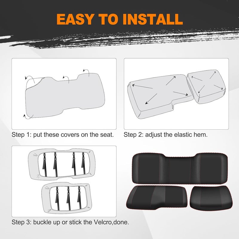 BORDAN Waterproof UTV Seat Cover Set for Polaris Ranger XP 1000/Crew (3PCS) - Image 5