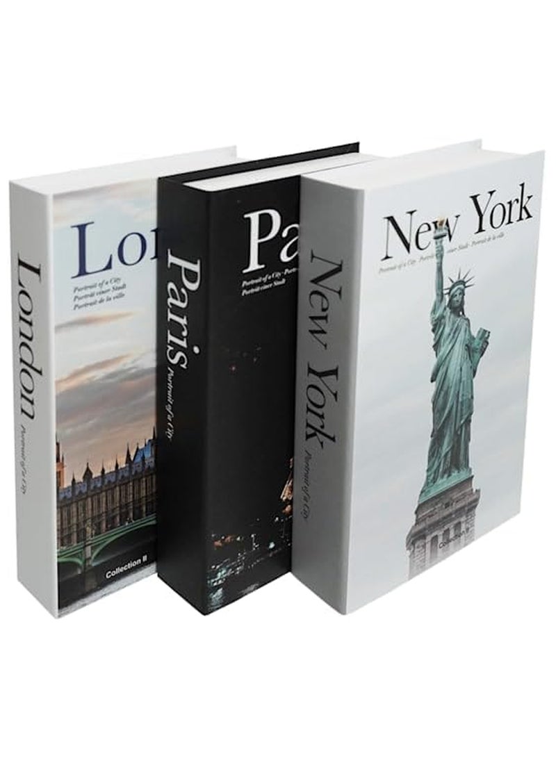 Bincoo 3 Piece Coffee Table Decorative Books For Home Decor, Fake Books For Decoration, Aesthetic Bookshelf Decor for Living Room Office Bedroom Modern Hardcover Stacked Display Books - Image 1
