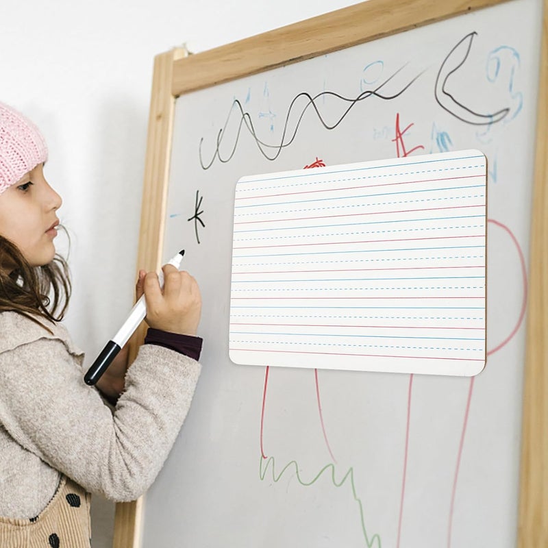 Double Sided Small Dry Erase Whiteboard with Lined and Plain Surfaces, Portable Writing Board for Office and Classroom Use - Image 3