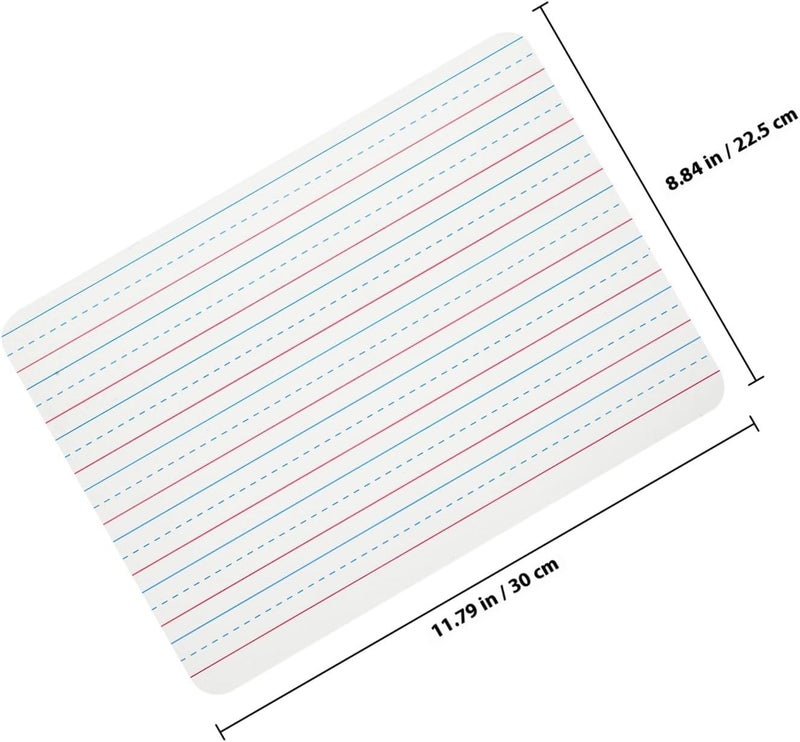 Double Sided Small Dry Erase Whiteboard with Lined and Plain Surfaces, Portable Writing Board for Office and Classroom Use - Image 2