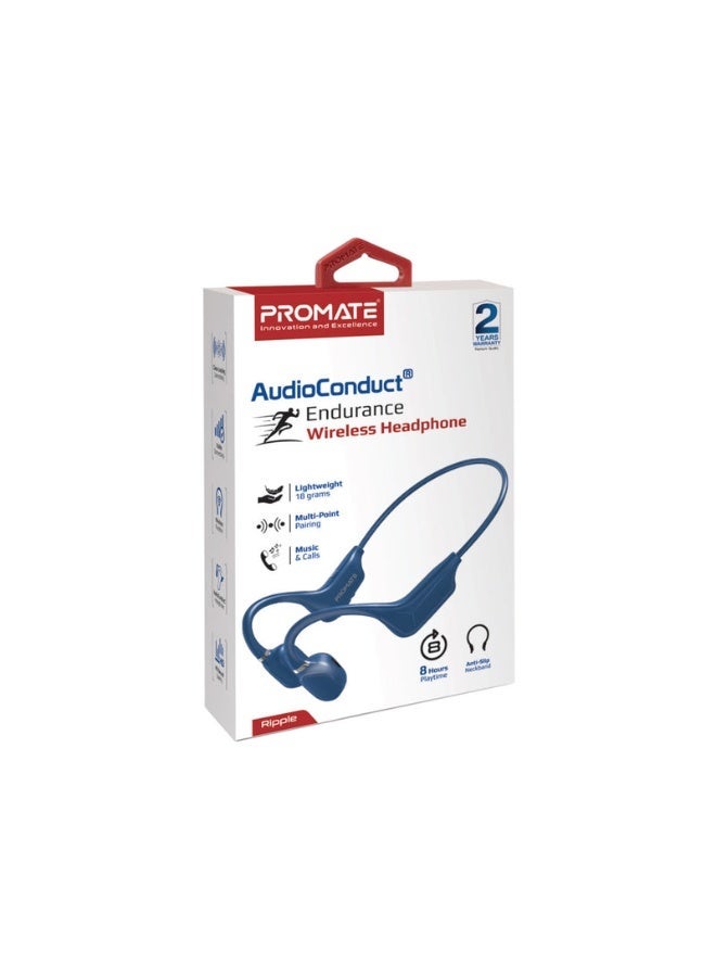 Promats Promate AudioConduct® Endurance Wireless Headphone – Bone Conduction Technology, Bluetooth v5.0, 8-Hour Playback, Open-Ear Design, Lightweight & Sweatproof – Black  - Image 2