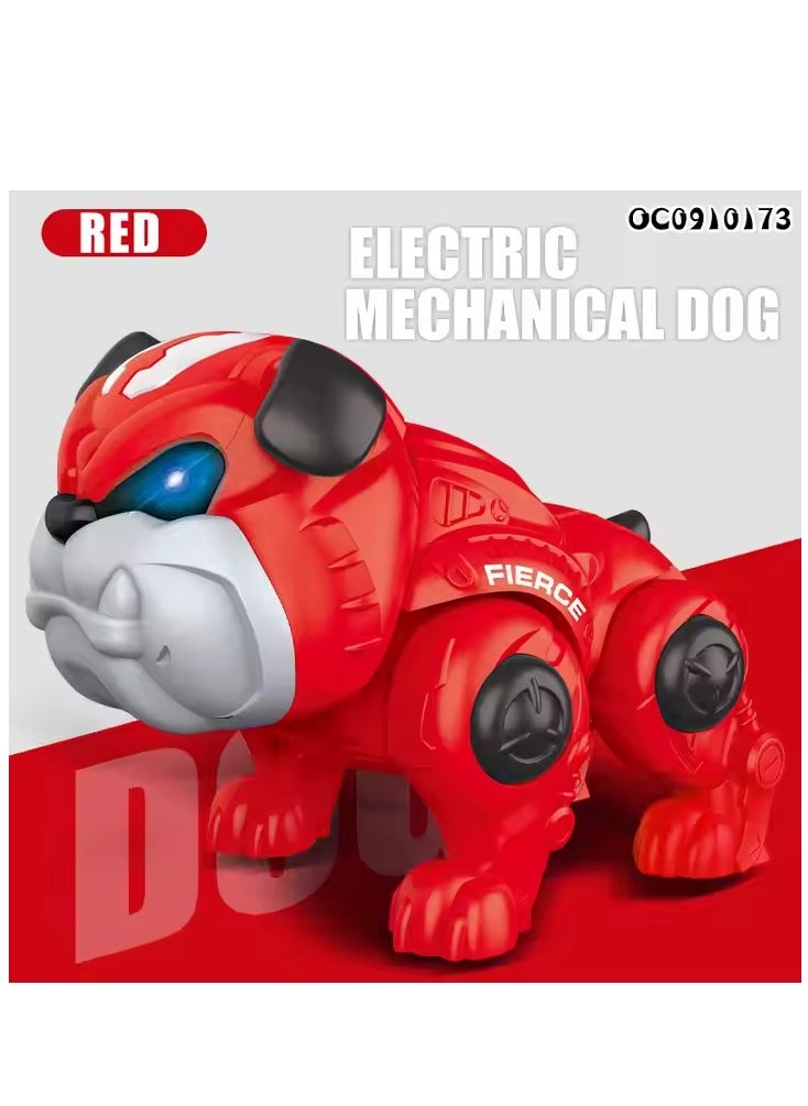 Rally Pitbull Robot Dog Toy with Light and Sound Effects - Red, Size 20x16x14 cm  - Image 1