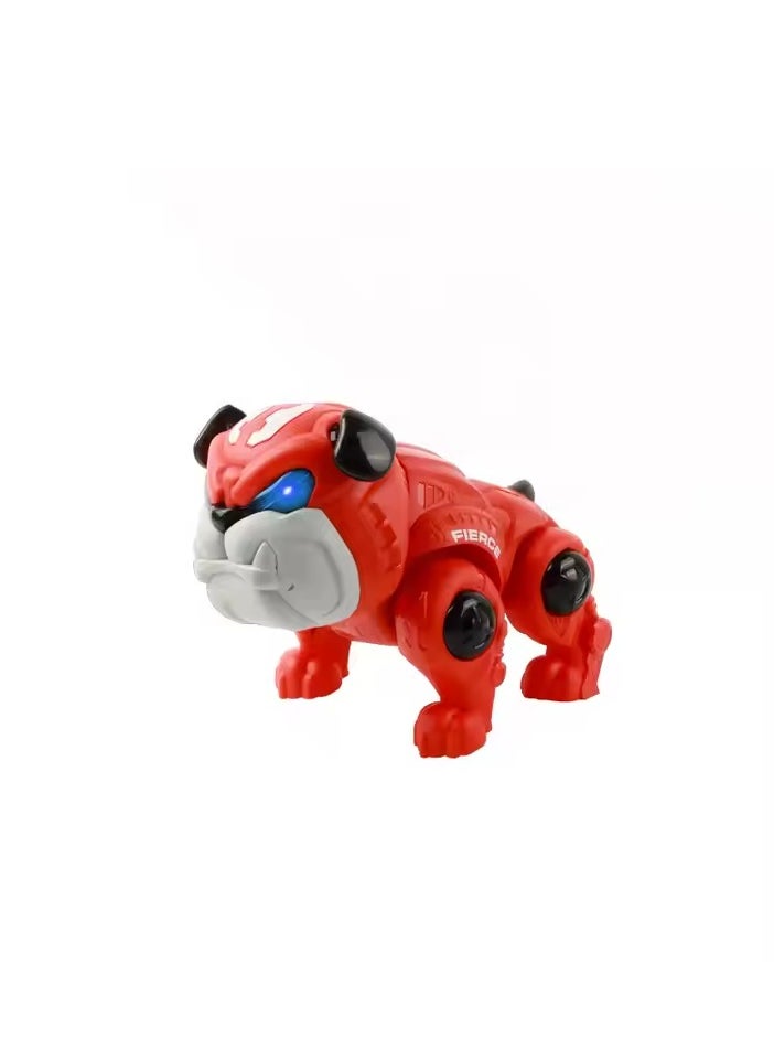 Rally Pitbull Robot Dog Toy with Light and Sound Effects - Red, Size 20x16x14 cm  - Image 4