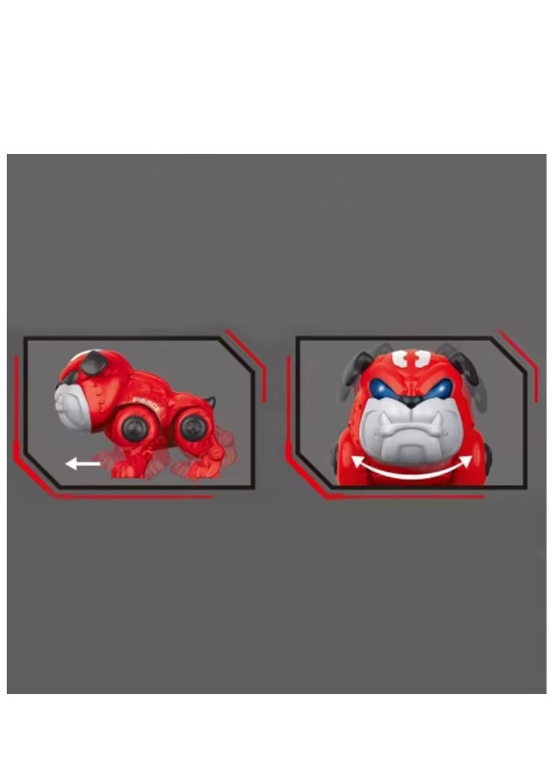 Rally Pitbull Robot Dog Toy with Light and Sound Effects - Red, Size 20x16x14 cm  - Image 3
