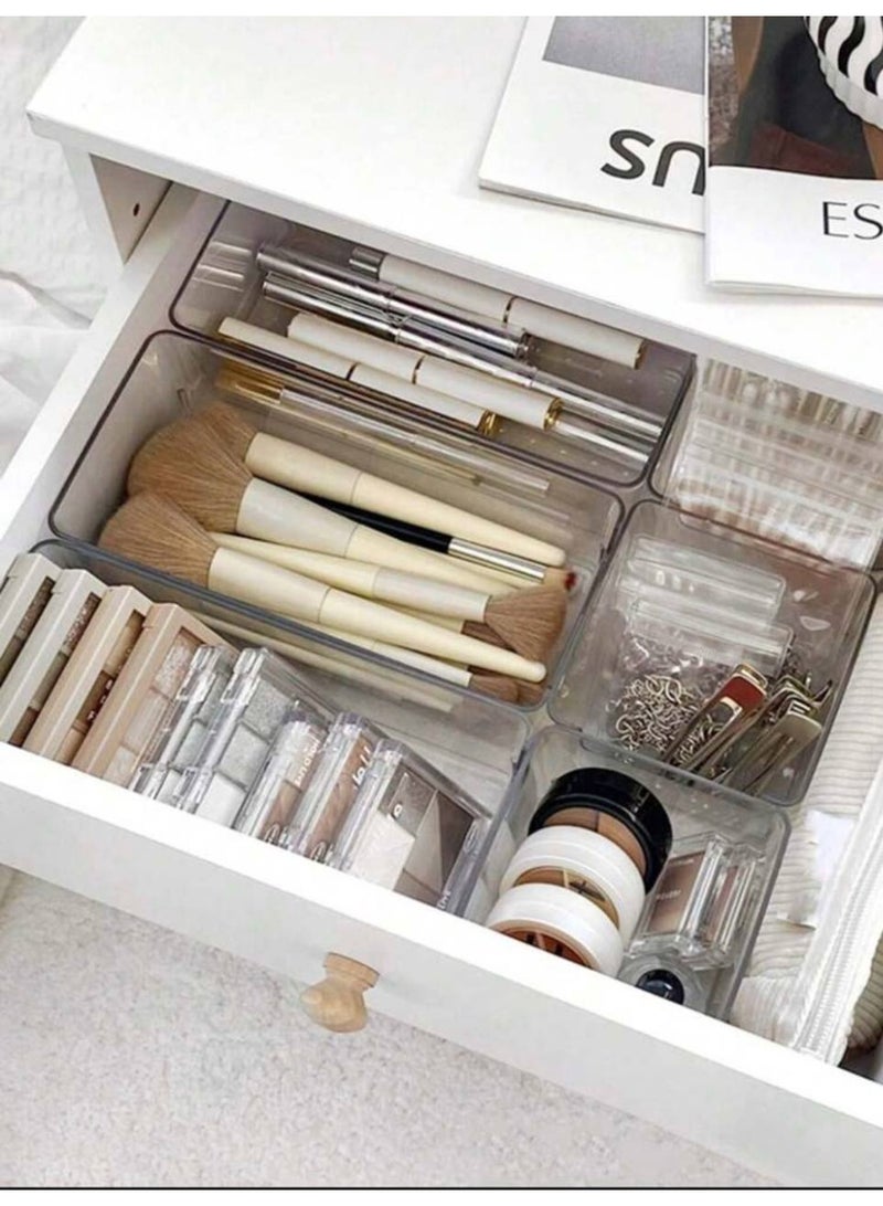 KITCHENOO 8-Piece Drawer Organizer Set, Four Multi-Sizes, Storage Bins for Makeup, Kitchen and Office Utensils with 32 Silicone Pads - Image 2