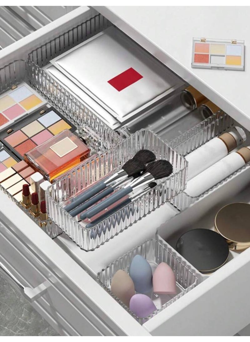 KITCHENOO 8-Piece Drawer Organizer Set, Four Multi-Sizes, Storage Bins for Makeup, Kitchen and Office Utensils with 32 Silicone Pads - Image 4